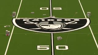 Https://twitter.com/ronfutrell june 11, 2020 video provided by the
raiders of their logo on artificial turf at midfield inside allegiant
stadium