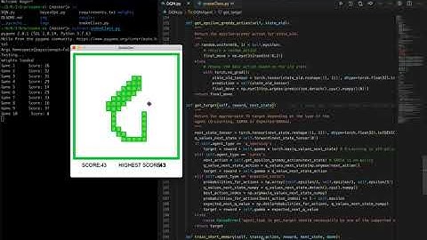 AI agent playing Snake