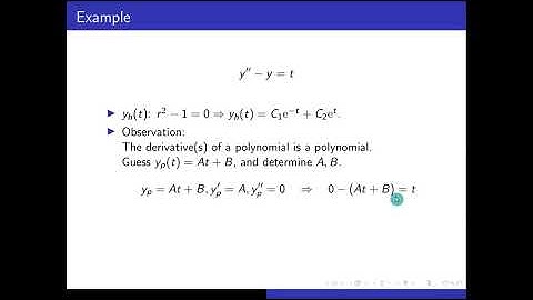 ODE Section 3.5 Method of Undetermined Coefficients (Video 1 of 2)