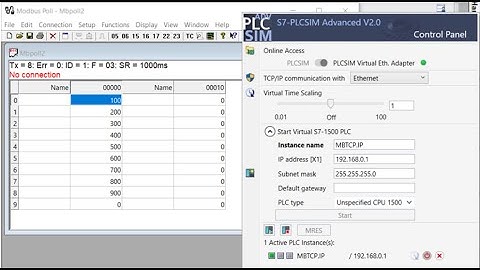 Comunication Modbus TCP/IP PLC S7-1200/1500 With Modbus Poll  PLCSIM ADVANCE[ Modbus Poll & S7-1200]