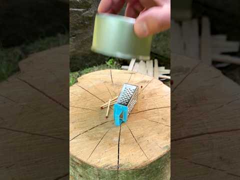 Bushcraft lifehack. Fire Ignition Activated by Water #survival #camping #outdoors #lifehacks