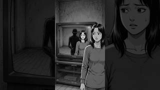 The TV Reflection Wasn't Real 😱 | Someone Appeared Behind Her | Horror Manga #shorts