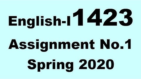 AIOU Code 1423 Solved Assignment No.1 Spring 2020