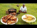 Full Fish Recipe | 22 Full Travelly Fish Fry prepared by uncle/food fun village