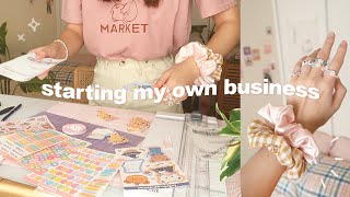 starting my own business 🧸 preparing for shop launch, designing stickers, scrunchies, jewelry, art screenshot 4