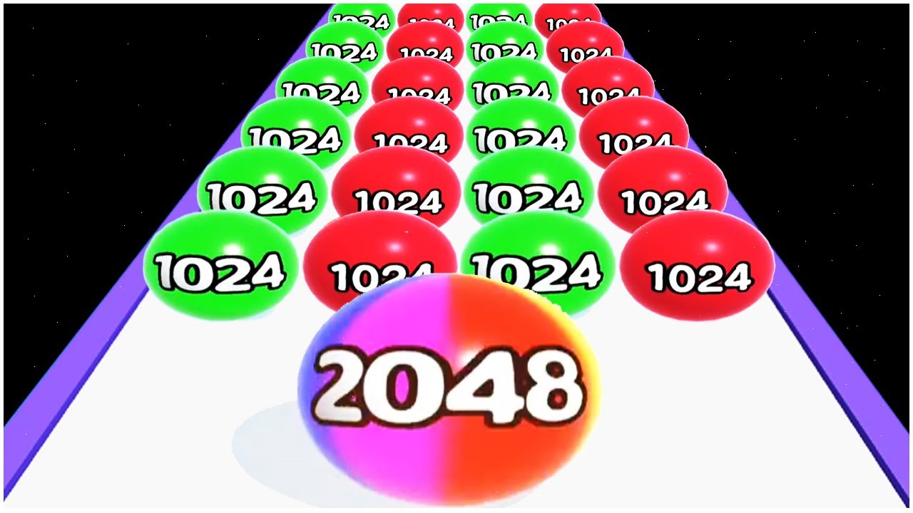 Ball Run 2048  merge number Vs Ball Run 2048 merge number