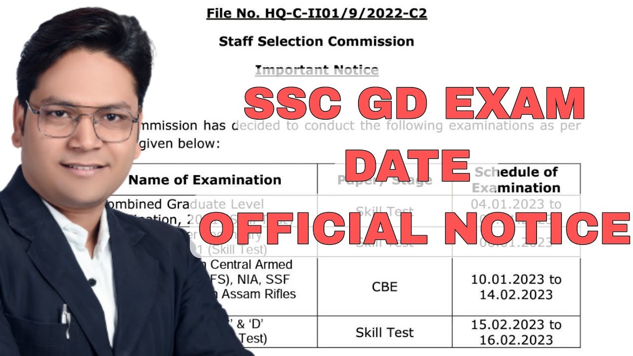 🛑 SSC GD EXAM DATE II OFFICIAL NOTICE II AMAN MISHRA II NEW AAKAR II # ...