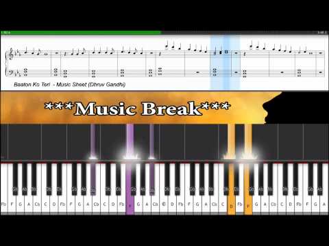 ♫ Baaton Ko Teri (ALL is WELL) || Piano Tutorial + Music Sheet + MIDI with LYRICS