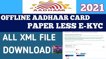 Aadhaar paperless offline e-kyc 2021 |Download Offline e-KYC- XML File |Aadhar Card e-kyc online2021