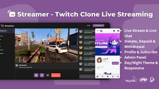 Streamer - Live Streaming Twitch clone Chat Earn Video Follow Wallet Social Network PHP MySQL Admin screenshot 3