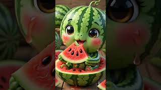 Cute or Creepy? tiny watermelon #shorts #ai #asmr #cute #oddlysatisfying #cute