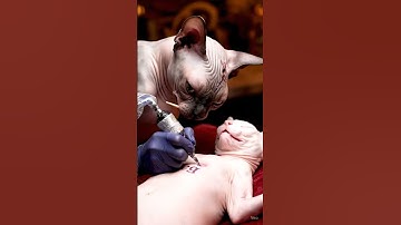 A Tattoo She’ll Never Forget 😼💉 | AI Sphinx Story  #AITattoo #SphinxCat #AIArt #DigitalCreation