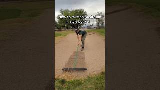 How to rake an “Aussie” style bunker #golf #golfer #bunker #satisfying #trending #howto #diy #fix