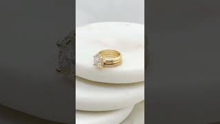 Oval Lab Diamond Engagement Ring Bridal Set, Hidden Halo - Laurie Sarah Designs