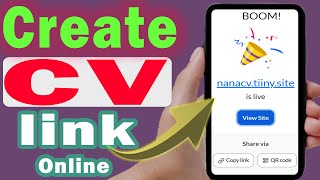 How To Create Online Cv Link 100% Free