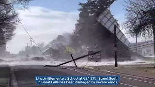 Lincoln Elementary School damaged by severe winds