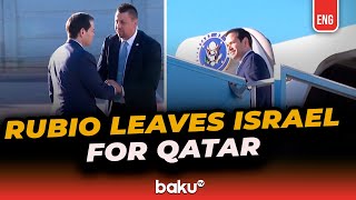 US Secretary of State Marco Rubio Departs Israel, Sets Course for Qatar