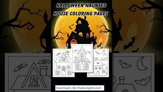 Halloween Haunted House Coloring Pages for Kids – Fun Halloween