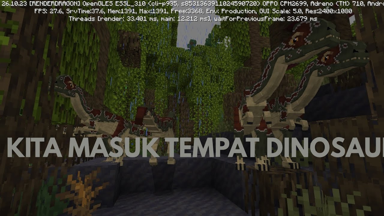 KITA MASUK TEMPAT DINOSAUR (Minecraft)