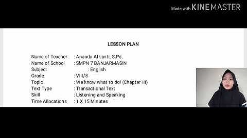 Lesson plan Transactional Text SMP