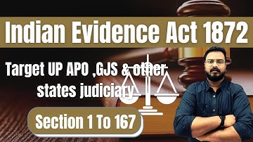Rapid Revision Of Indian Evidence Act 1872  By Sonu Sir | Target UP APO,GJS & Other State | Part-1
