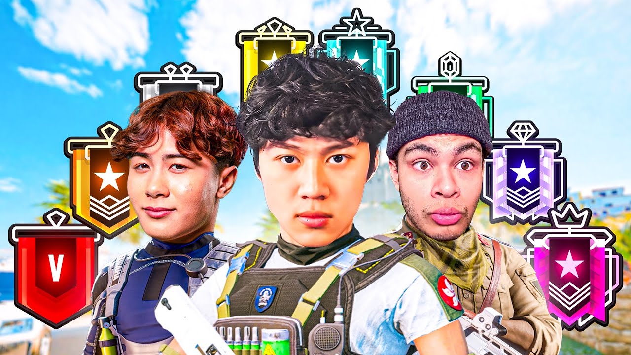 Can 3 YouTubers Beat EVERY Rank in Siege?