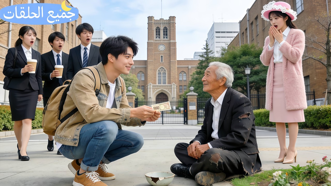 جدّ CEO يتنكر متسولًا أمام جامعة لاختبار الناس؛ وحده طالب فقير أعطاه آخر 10$، فسلمه الشركة.