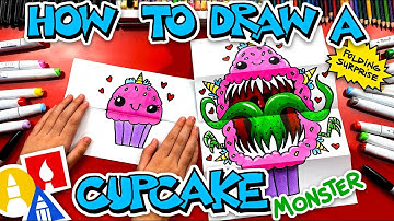 How To Draw A Cute Cupcake Monster Folding Surprise