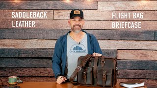 SADDLEBACK LEATHER CO FLIGHT BAG LEATHER BRIEFCASE: durable, heavy