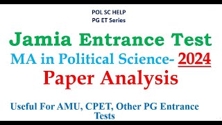 ANALYSIS OF JAMIA- MA POLITICAL SCIENCE PAPER- 2024