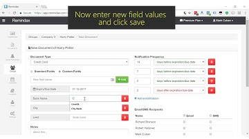Document Custom Fields Tutorial - Remindax