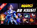 22 Kill!! MARCI Dota 2 Gameplay | MARCI DOTA 2 Gameplay | Marci Carry Build Pro Gameplay Guide 7.41