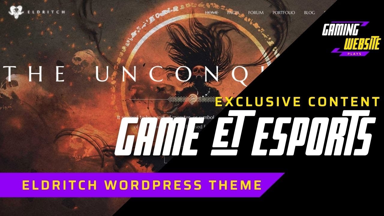 eSports and Gaming Website Eldritch WordPress Theme Gaming Blog, Game Products Store