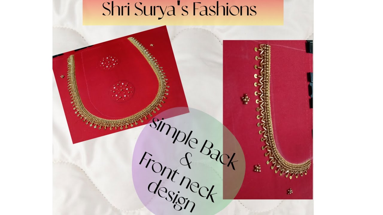 Simple Back & Front neck design ♥️🪡