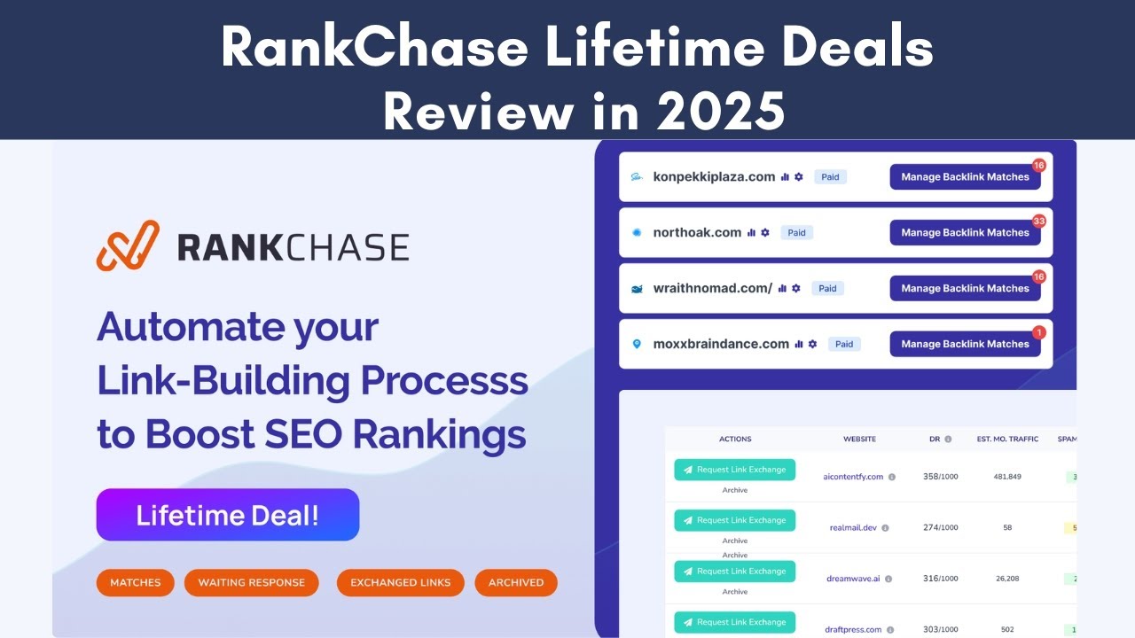 RankChase Lifetime Deal - Automate Your Link Building Efforts