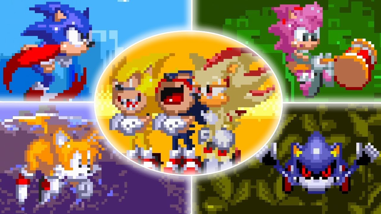 Mecha Sonic + Fleetway's Super Sonic Over Mephiles [Sonic 3 A.I.R.] [Mods]