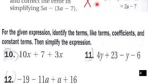 p alg 2 3 H W L V Simplifying Variable Expressions Pt 1