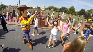 Dancing with Woody from Toy Story at Disneyland Florida