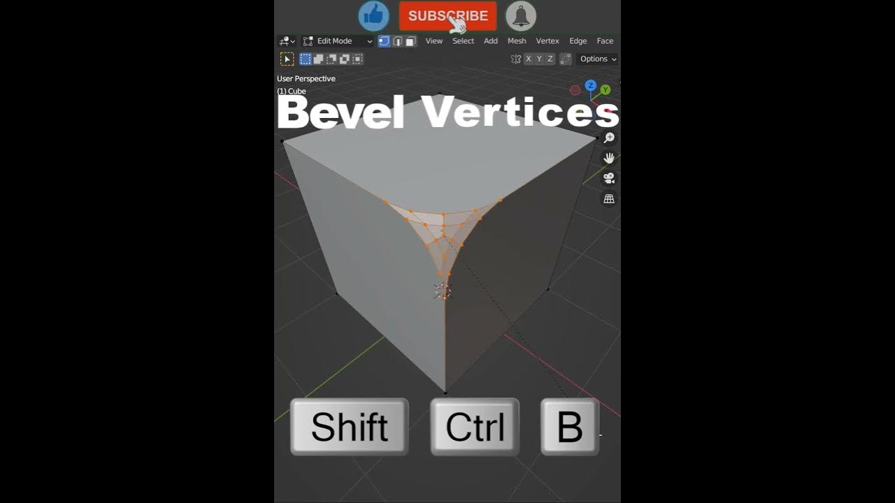 Blender Keyboard Shortcut Bevel Vertices . YouTube