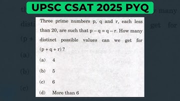 Three prime numbers p, q and r each less than 20, are such that p-q=q-r. How many distinct possible