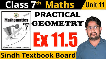 🔴 Unit 11 Exercise 11.5 Class 7 Maths Sindh Textbook Board