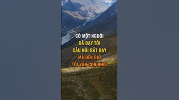 Có một người đã dạy tôi câu nói rất hay mà đến giờ tôi vẫn còn nhớ: