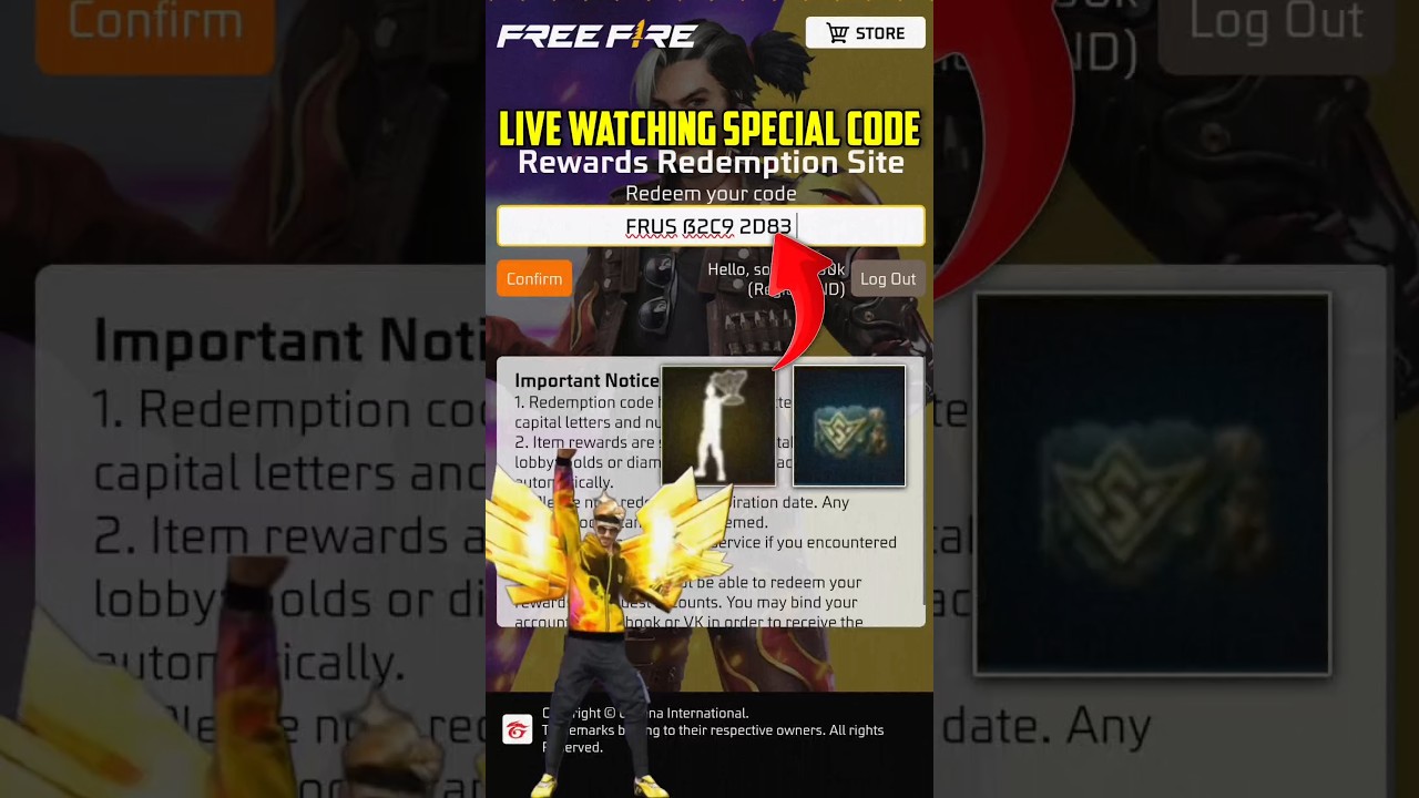 FREE FIRE REDEEM CODE | FF REDEEM CODE TODAY | FREE REDEEM CODE | LIVE WATCHING REDEEM CODE |  😍