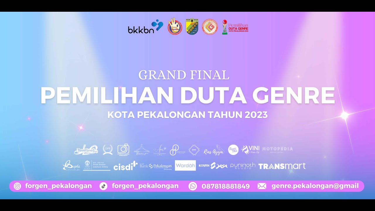 [ LIVE ] GRAND FINAL PEMILIHAN DUTA GENRE KOTA PEKALONGAN TAHUN 2023