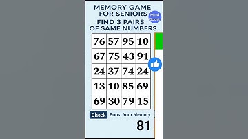 Brain Training for Seniors: Test Your Focus Match the Number #braintraining