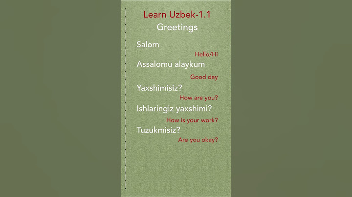 Uzbek 1.1 Greetings #shorts