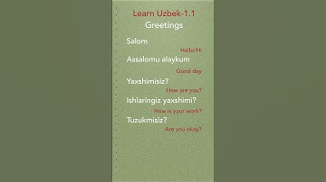 Uzbek 1.1 Greetings #shorts