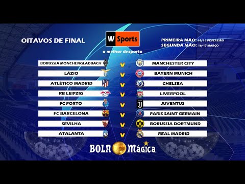 Oitavas de final da Champions: calendário de jogos e os favoritos