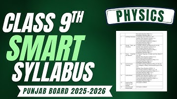 9th Class Smart Syllabus 2025-2026 | Physics Smart Syllabus Class 9 | ALP | Punjab Textbook Board