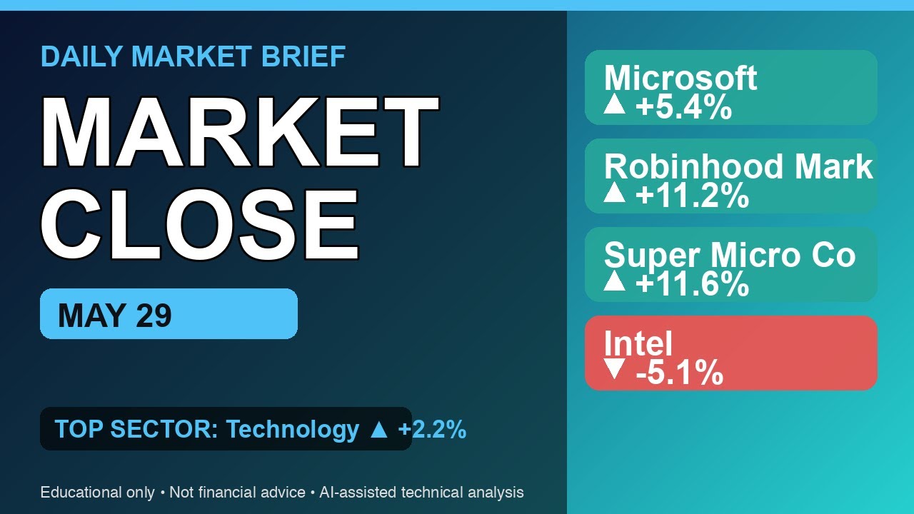 Thumbnail for Market Close Recap — May 29 | MSFT, HOOD, SMCI